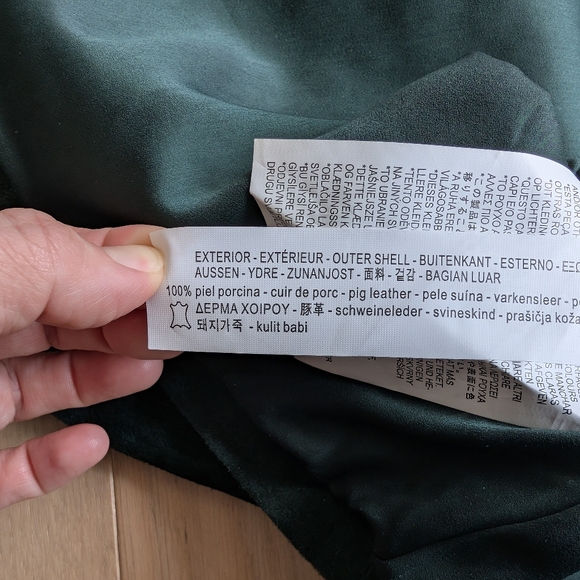 Zara Dark Green Suede A-Line Skirt. Size Small. - Picture 4 of 5